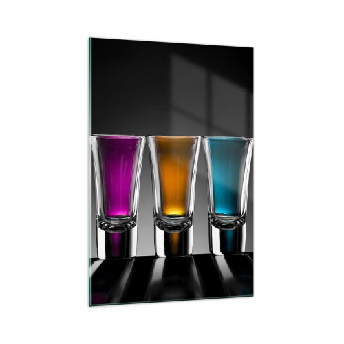 Glasbild - Bild auf glas - Bunte Gläser auf schwarzem Hintergrund - 70x100cm - Die Farben der Freude - Moderne Wanddekoration für Wohnzimmer und Schlafzimmer ARTTOR