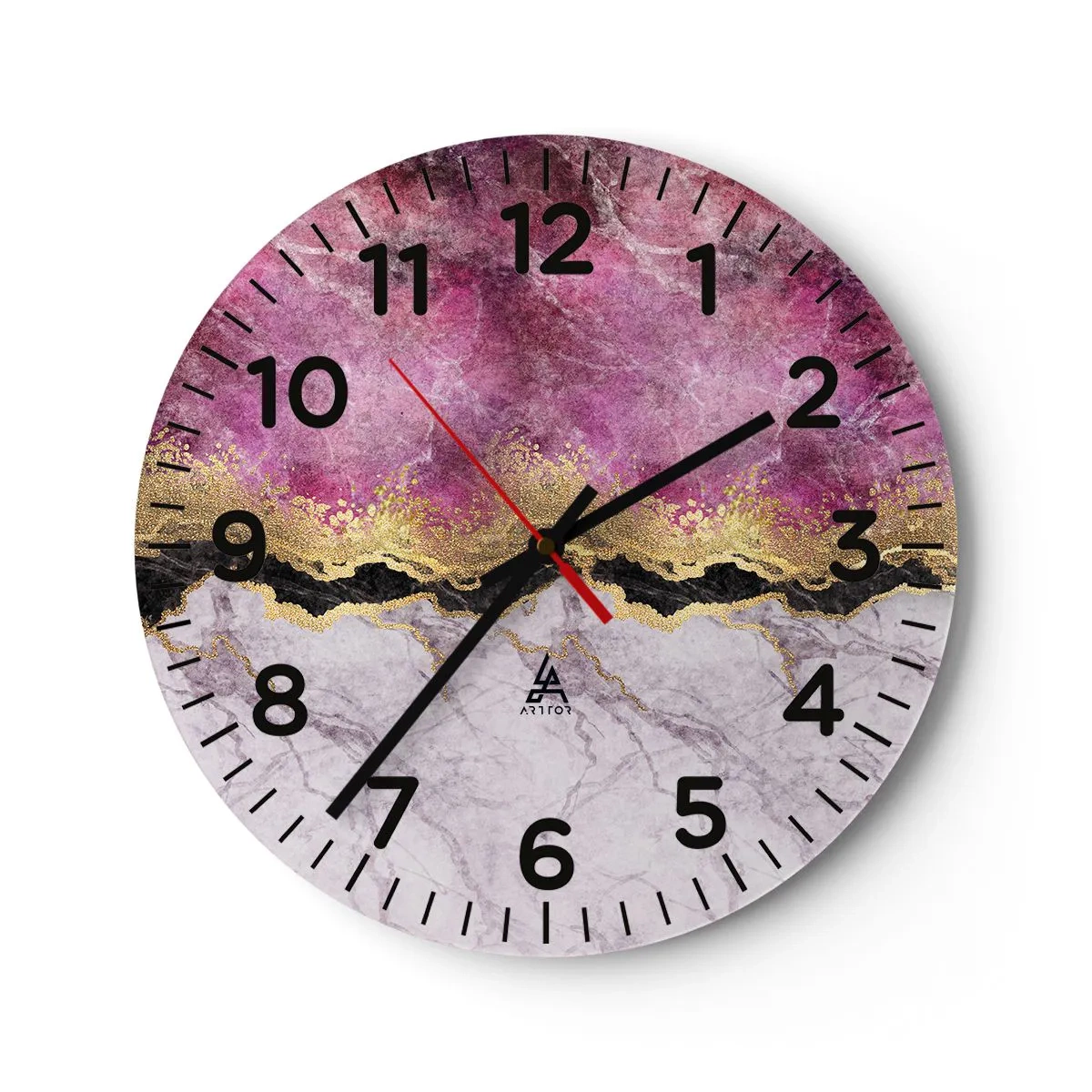 Wanduhr - Glasuhr - An der Grenze - 40x40 cm