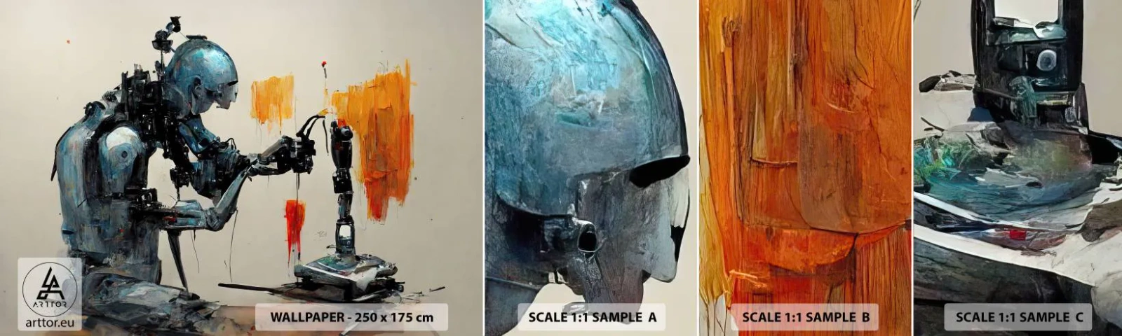 Fototapetenmuster Standard Eco - Schon morgen… - Künstler, Künstliche Intelligenz, Roboter - 100x30 cm