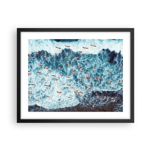 Poster in einem schwarzem Rahmen - Die Küstenparade - 50x40 cm