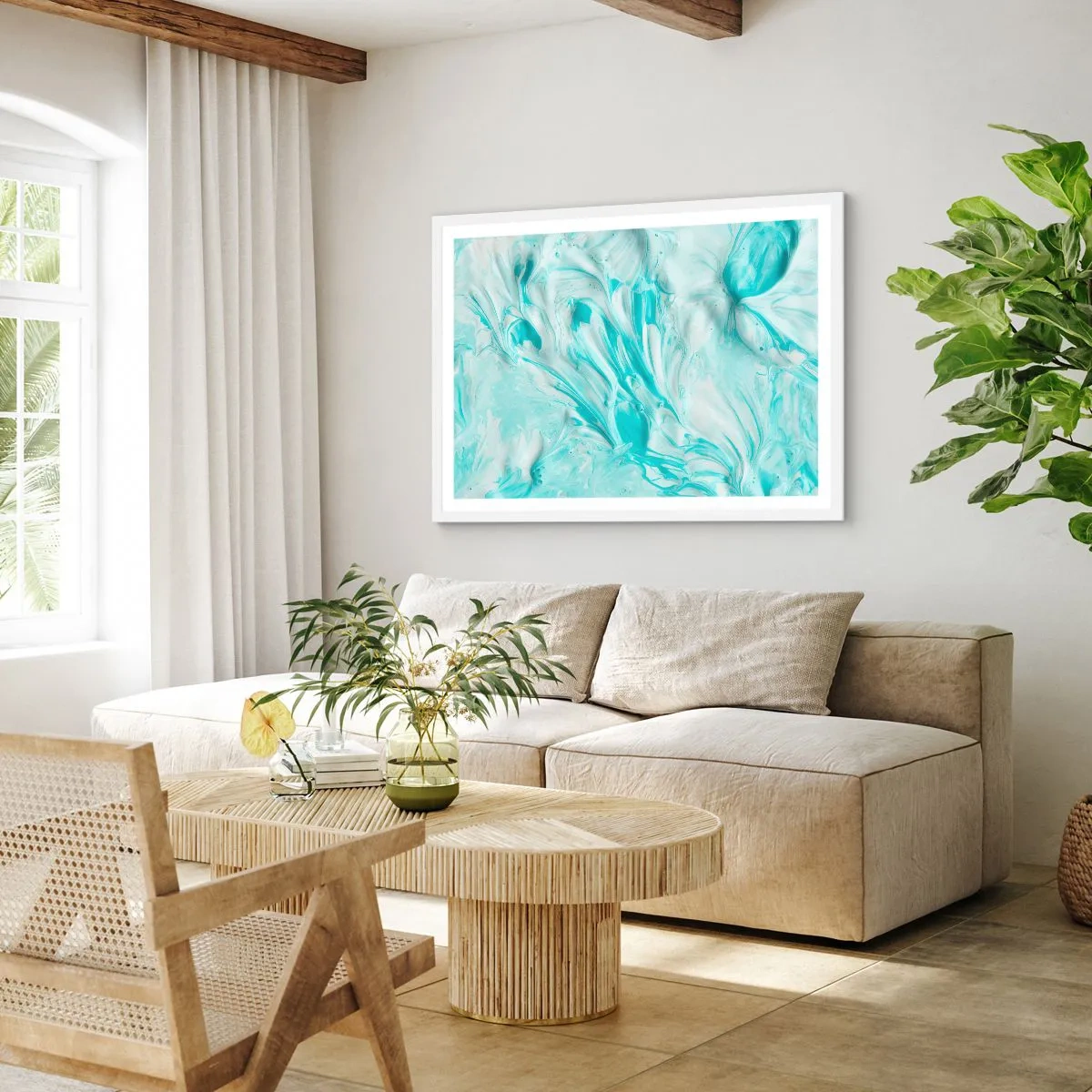 Poster in einem weißen Rahmen - Für immer zusammen - 91x61 cm