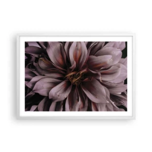 Poster in einem weißen Rahmen - Ein Blumenherz - 70x50 cm