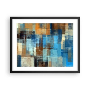 Poster in einem schwarzem Rahmen - Durch den blauen Schleier - 50x40 cm