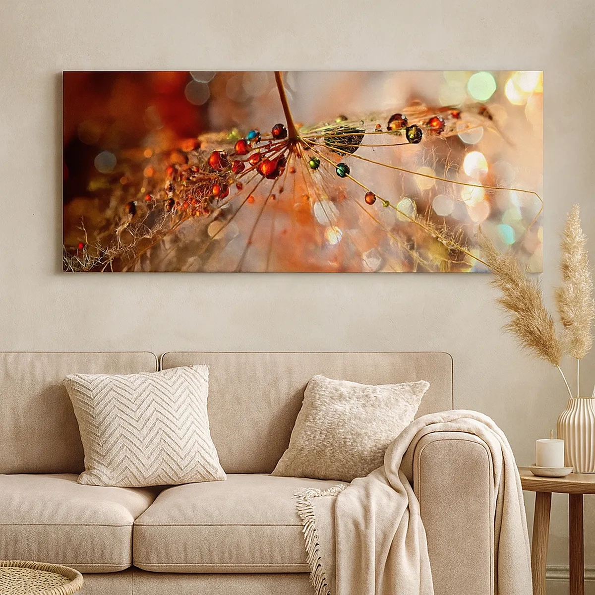 Bild auf Leinwand - Leinwandbild - Auf einem Spinnenfaden aufgefädelt - 30x30 cm