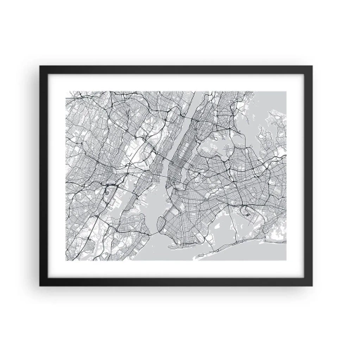 Poster in einem schwarzem Rahmen - Die Anatomie einer Metropole - 50x40 cm