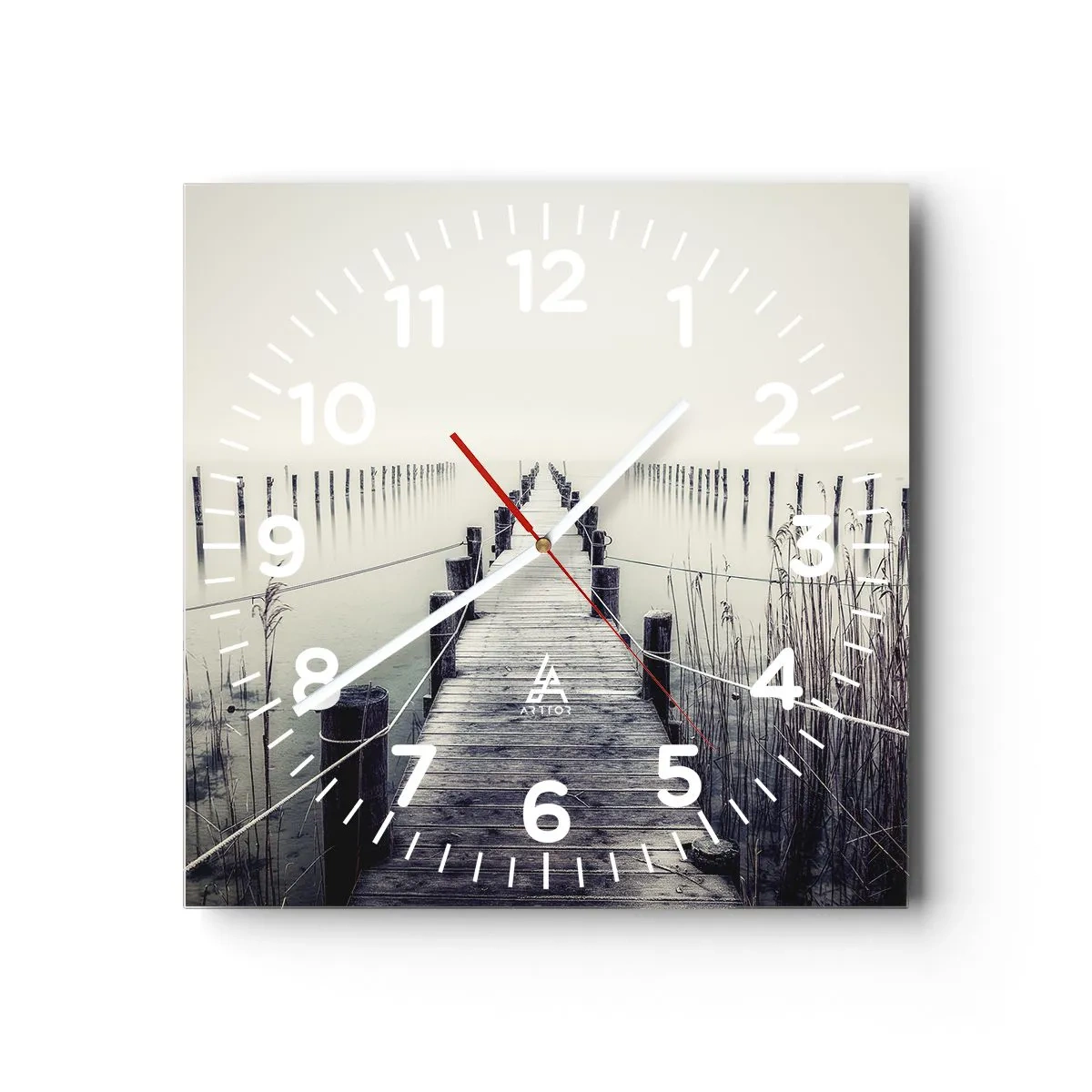 Wanduhr - Glasuhr - Tauchen Sie in Ruhe ein - 40x40 cm