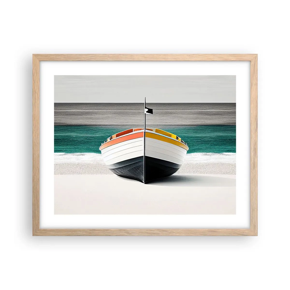 Poster in einem Rahmen aus heller Eiche - An seinem Platz - 50x40 cm