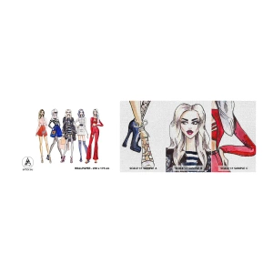 Fototapeten Muster Premium Canvas - Jede Woche Fashion Week - Frau, Mode, Modell - 100x30 cm