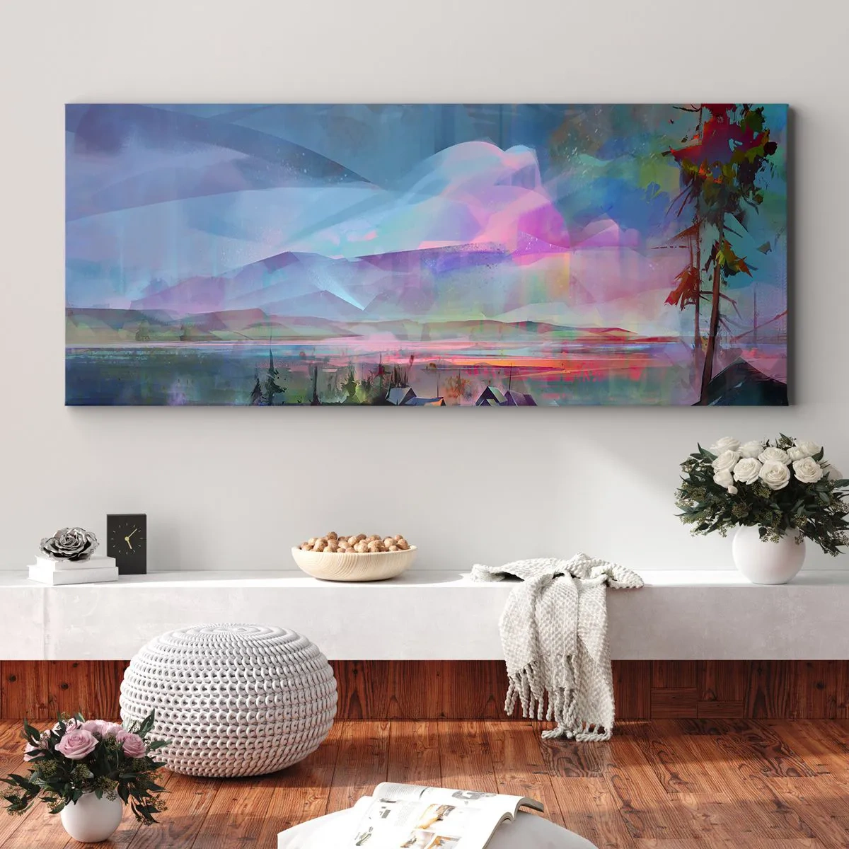 Bild auf Leinwand - Leinwandbild - Unter einem wohlwollenden Himmel - 90x30 cm