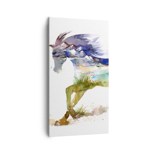 Bild auf Leinwand - Leinwandbild - Von der Wiese direkt in den Himmel - 45x80 cm