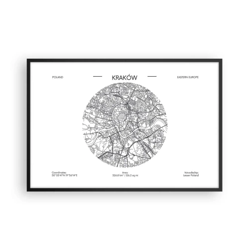 Poster in einem schwarzem Rahmen - Anatomie von Krakau - 91x61 cm