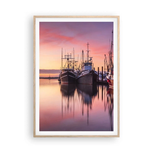 Poster in einem Rahmen aus heller Eiche - Vor dem nächsten Tag - 70x100 cm