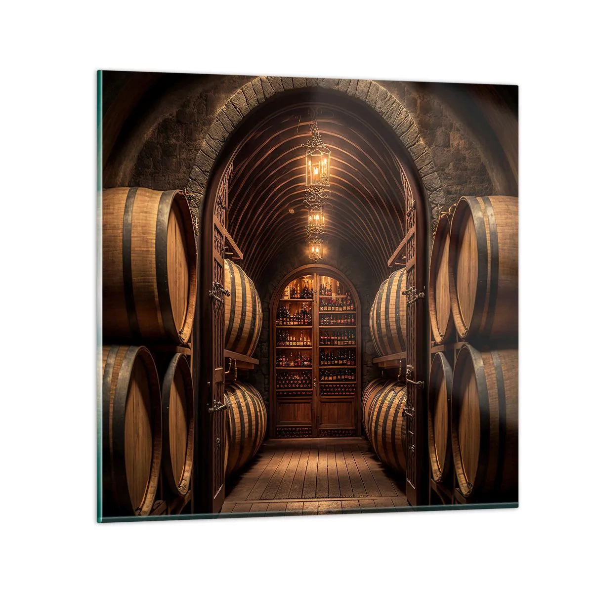 Glasbild - Bild auf glas - Stimmungsvoller Keller - 30x30 cm