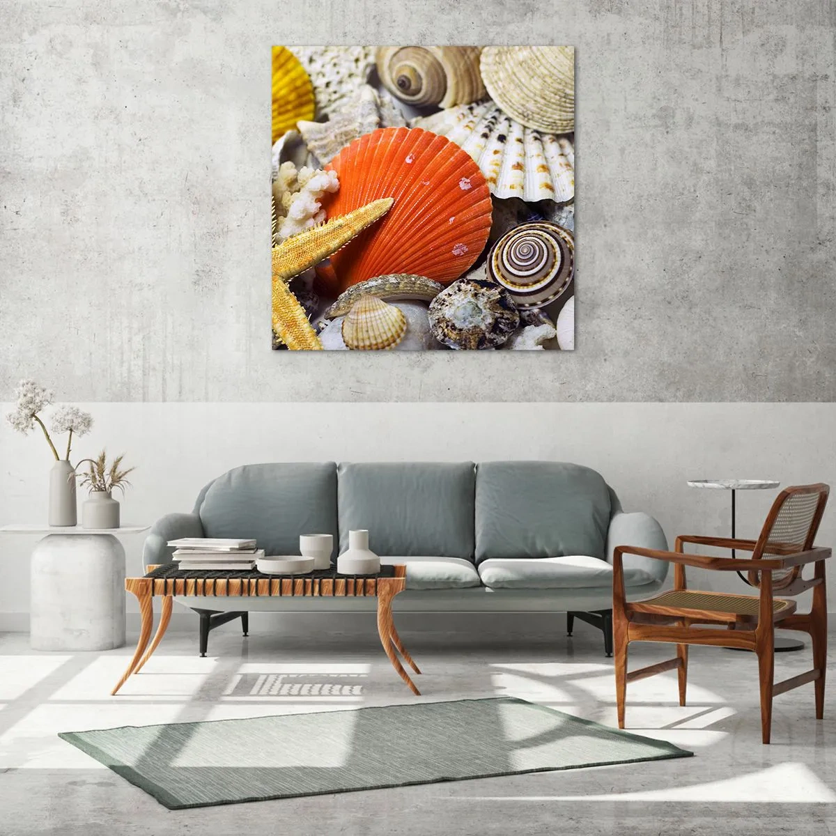 Glasbild - Bild auf glas - Schätze des Ozeans - 70x70 cm