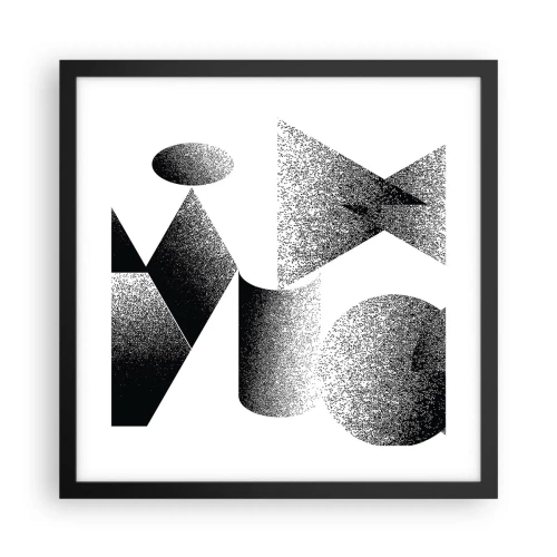 Poster in einem schwarzem Rahmen - Winkel und Ovale - 40x40 cm