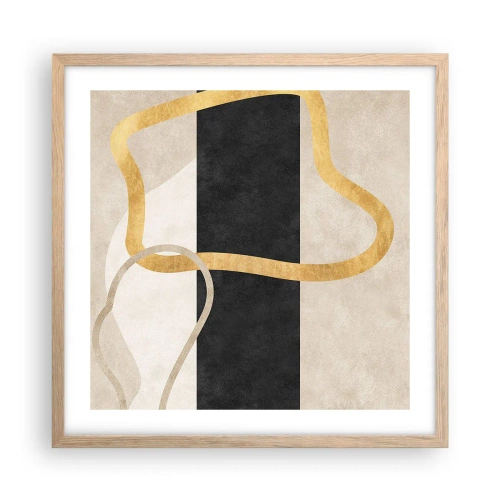 Poster in einem Rahmen aus heller Eiche - Schleifenformen - 50x50 cm