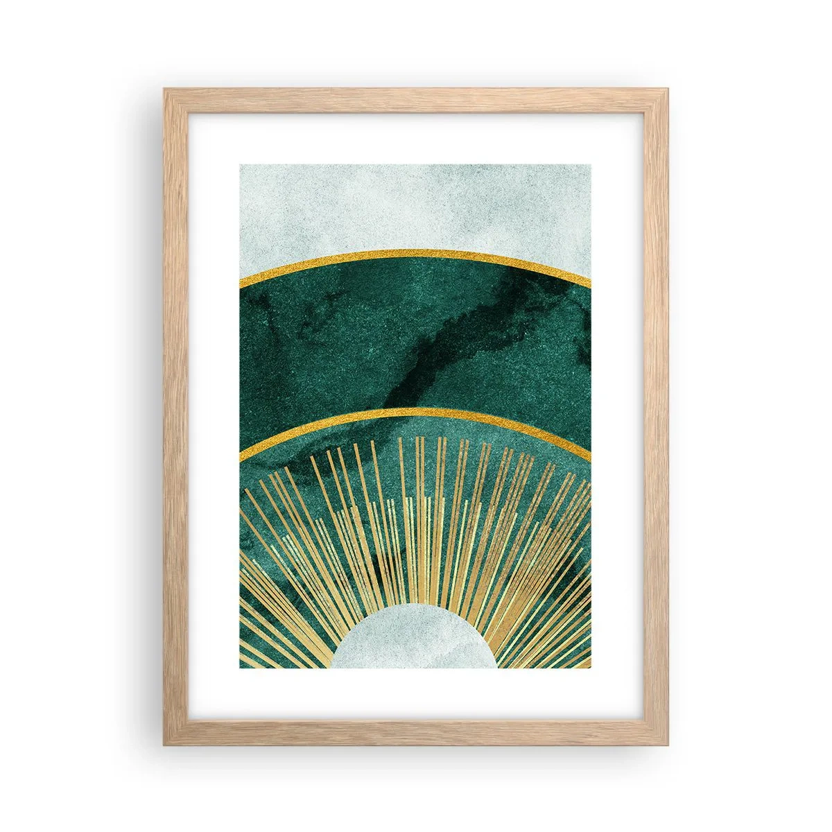 Poster in einem Rahmen aus heller Eiche - Anderes Sonnensystem - 30x40 cm