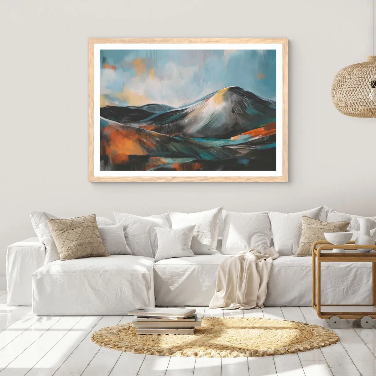 Poster in einem Rahmen aus heller Eiche - Roh und schön - 100x70 cm