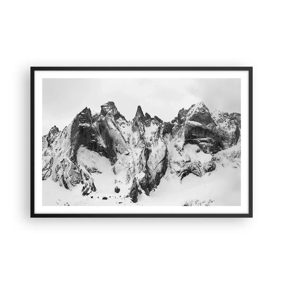 Poster in einem schwarzem Rahmen - Gefährlicher Granitgrat - 91x61 cm