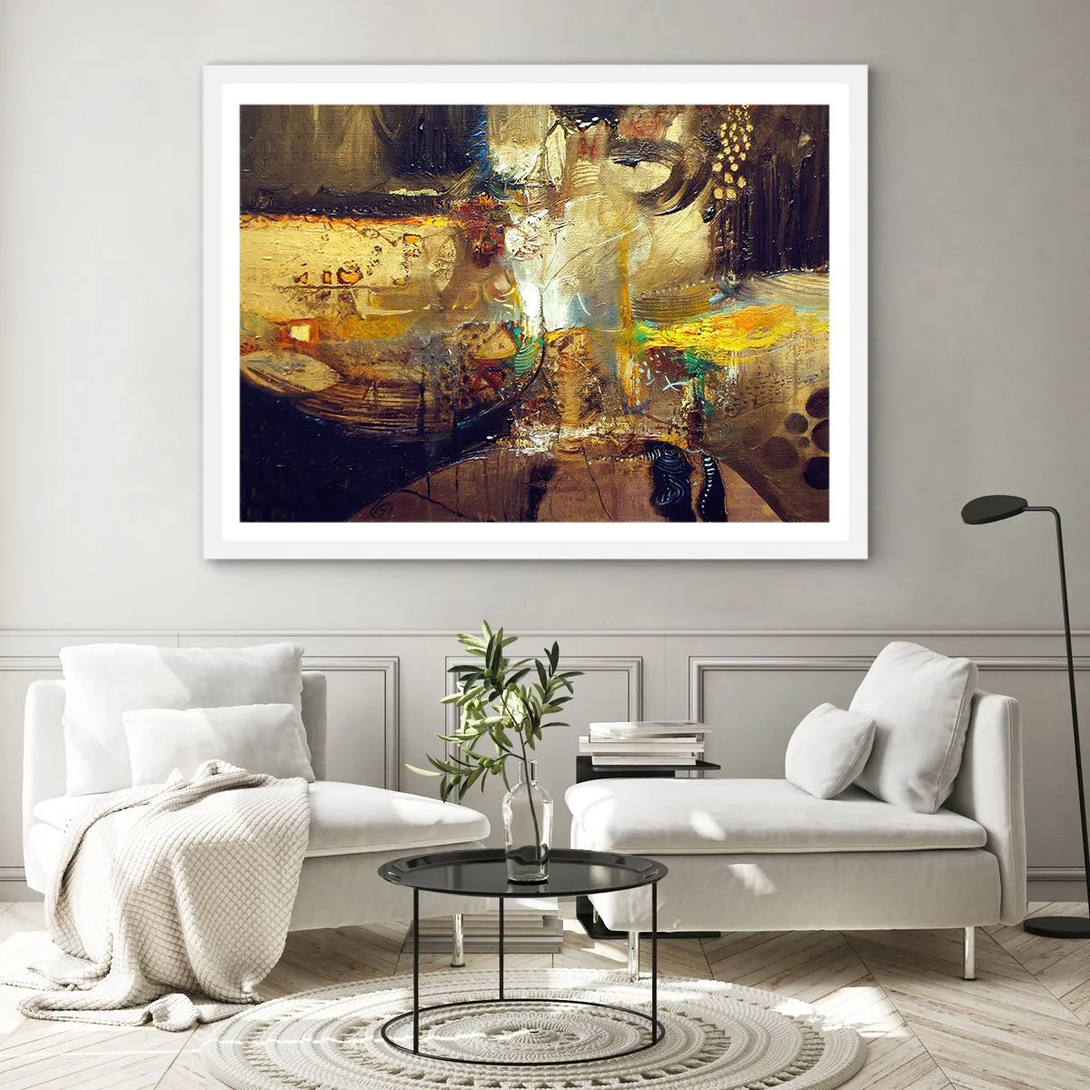 Poster in einem weißen Rahmen - Kalt, wärmer, heiß - 100x70 cm