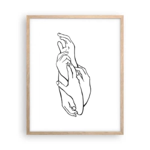 Poster in einem Rahmen aus heller Eiche - Gute Geste - 40x50 cm