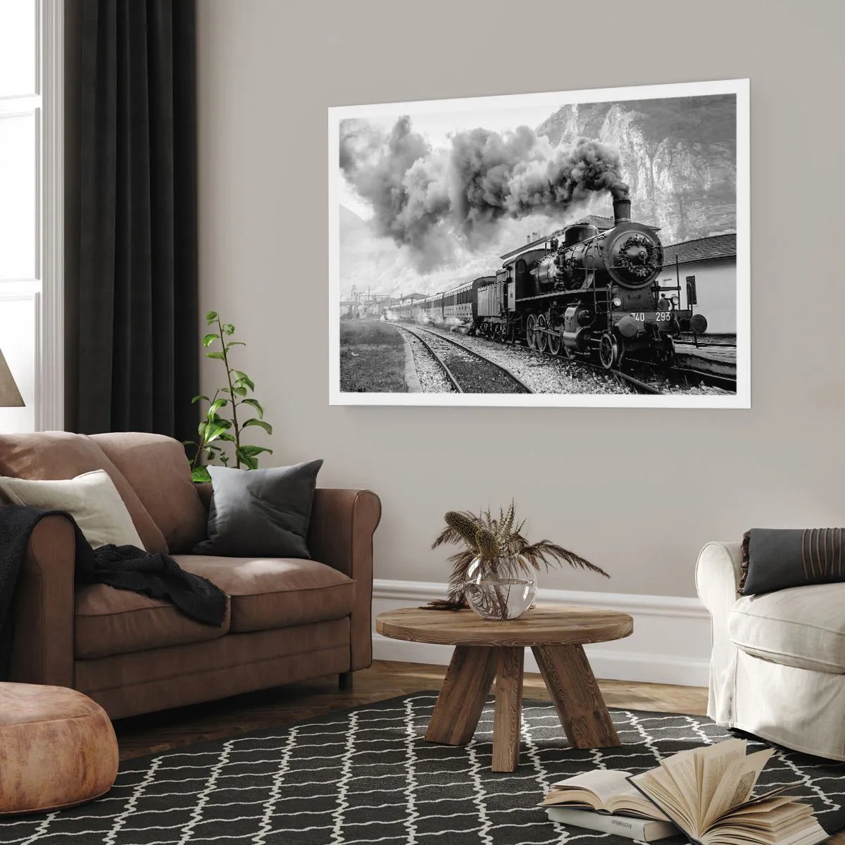 Poster - Steht am Bahnhof ... - 91x61 cm