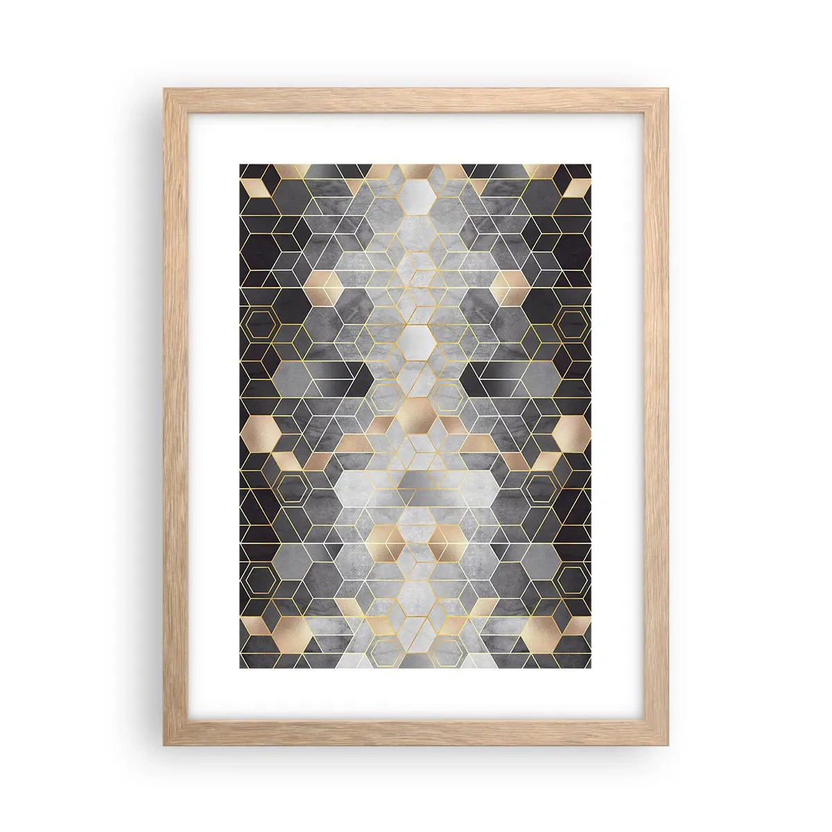 Poster in einem Rahmen aus heller Eiche - Diamant-Komposition - 30x40 cm