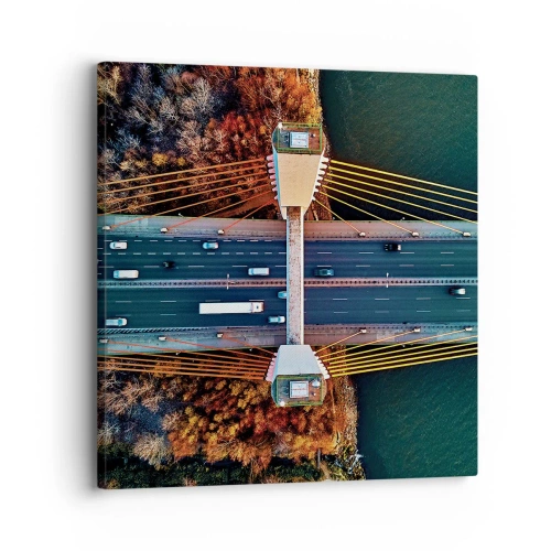 Bild auf Leinwand - Leinwandbild - Jenseits der Gewässer, jenseits der Wälder - 30x30 cm