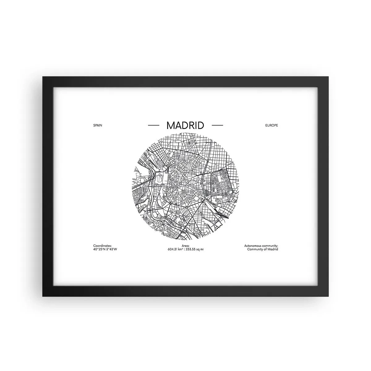 Poster in einem schwarzem Rahmen - Anatomie von Madrid - 40x30 cm