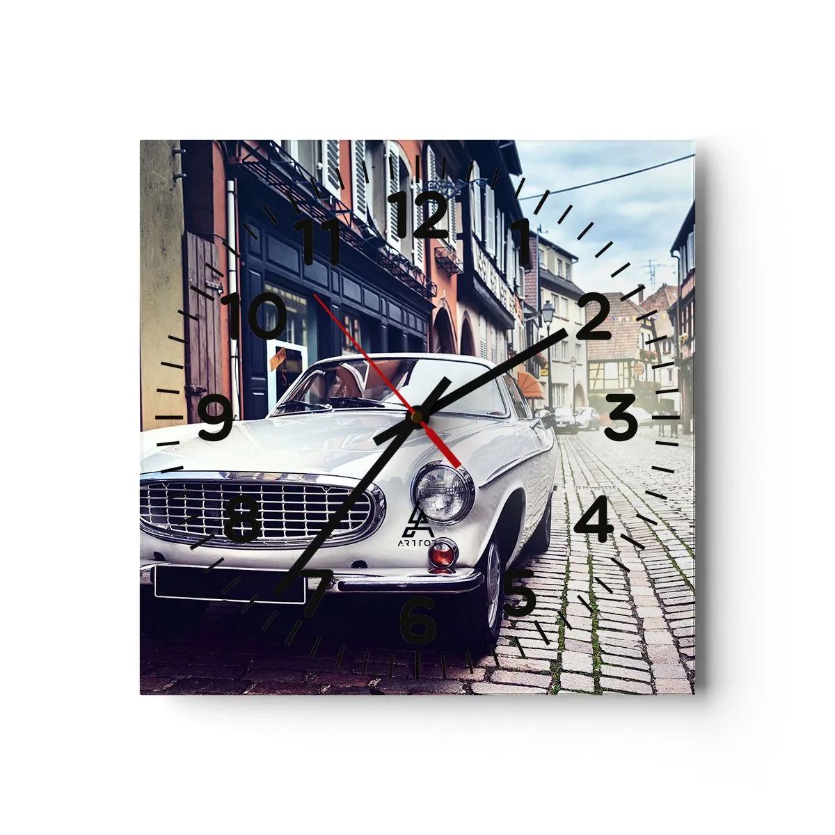 Wanduhr - Glasuhr - Die Vergangenheit ist heute - 30x30 cm