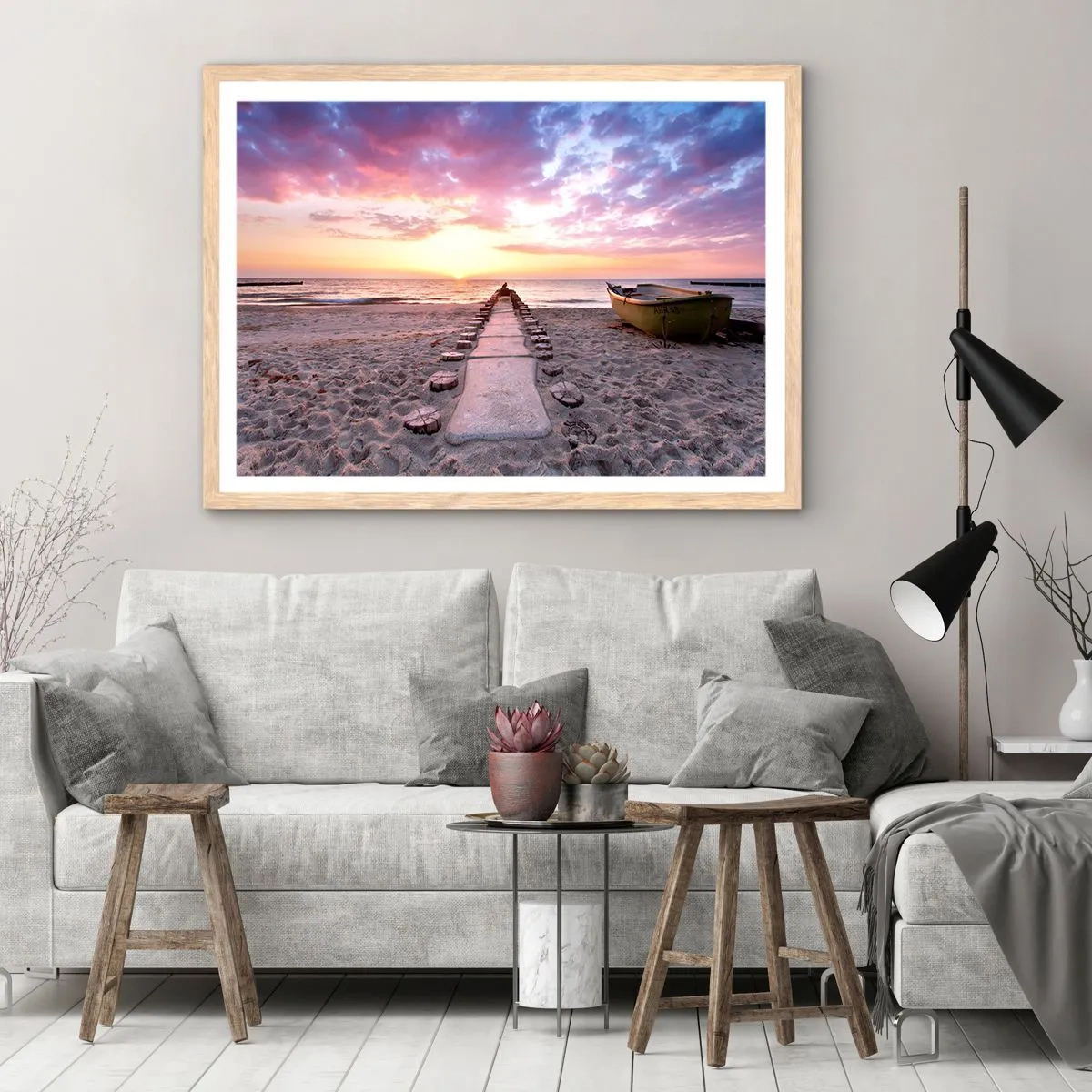 Poster in einem Rahmen aus heller Eiche - Ein Moment tiefer Erfahrung - 91x61 cm