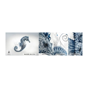 Fototapeten Muster Selbstklebend Deluxe Sticker - Subtiler Witz der Natur - Seepferdchen, Strand, Korallenriff - 100x30 cm