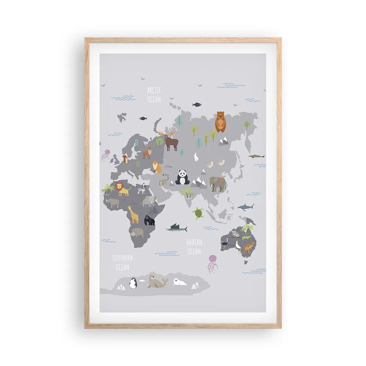 Poster in einem Rahmen aus heller Eiche - Sag mir wo du herkommst ... - 61x91 cm