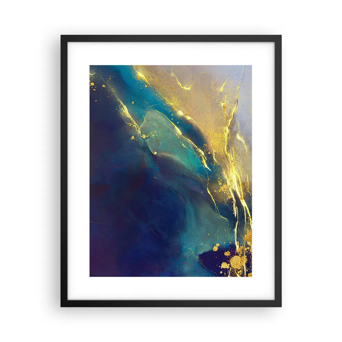 Poster in einem schwarzem Rahmen - Der goldene Teich - 40x50 cm