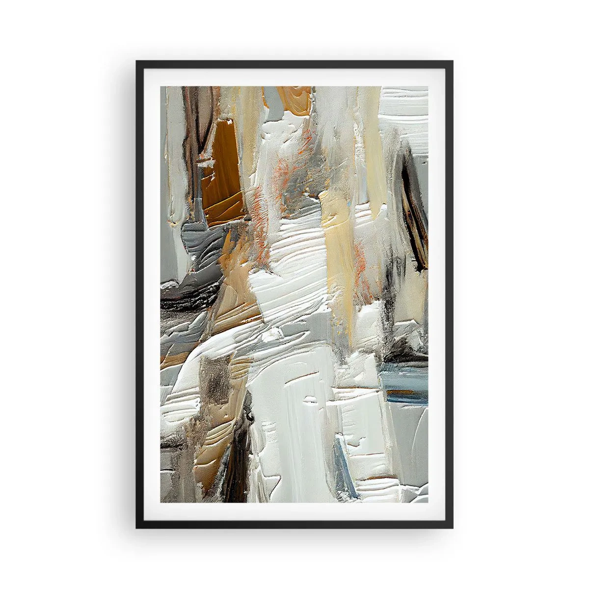 Poster in einem schwarzem Rahmen - Bunte Schichten - 61x91 cm