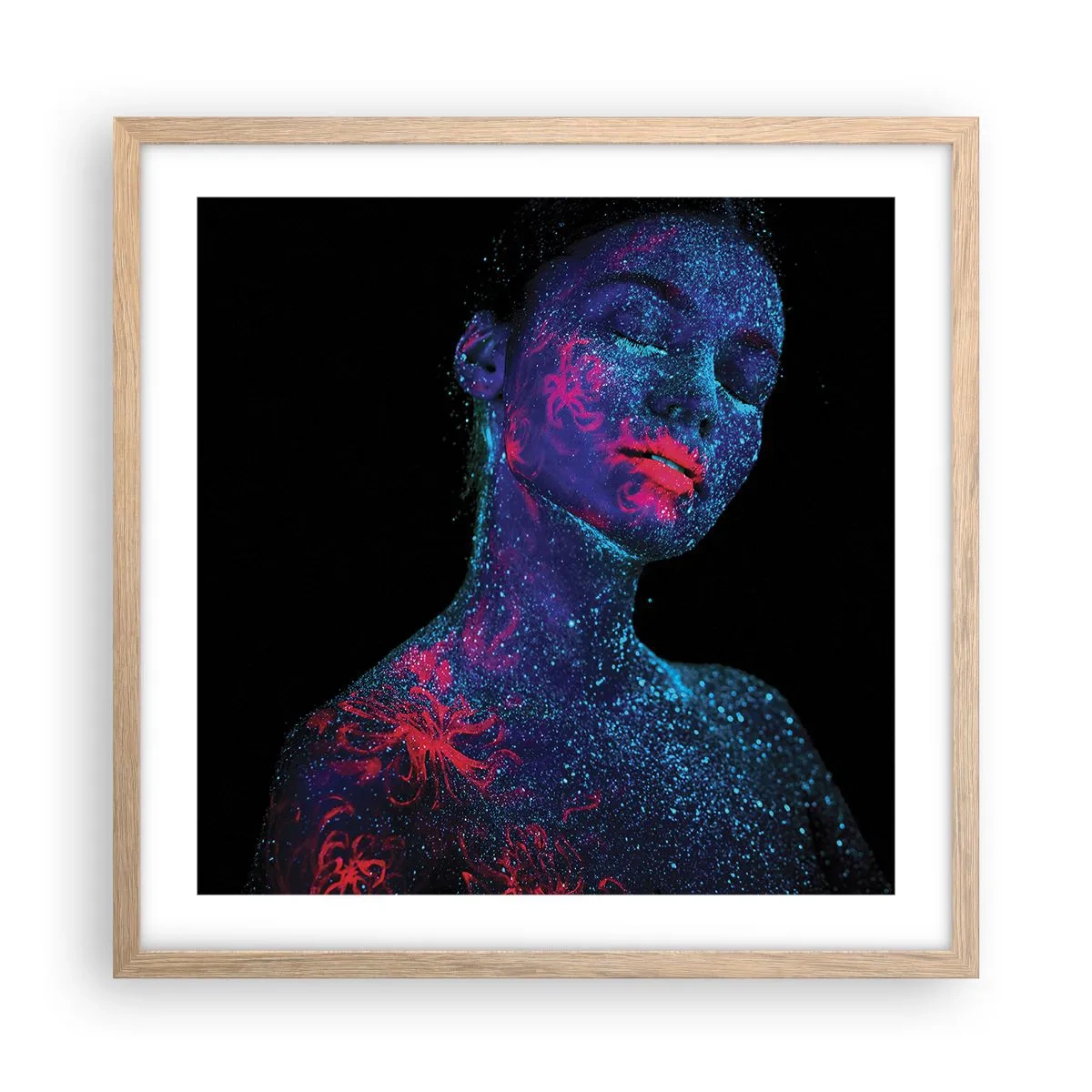 Poster in einem Rahmen aus heller Eiche - Im Sternenstaub - 50x50 cm