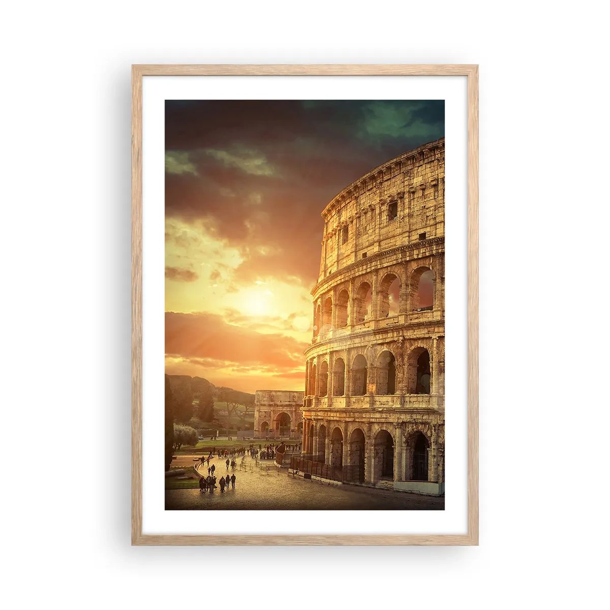 Poster in einem Rahmen aus heller Eiche - Ein kolossaler Eindruck - 50x70 cm