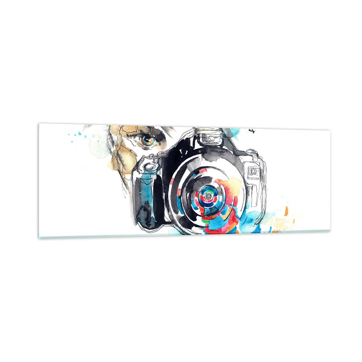 Glasbild - Bild auf glas - Im Auge der Linse - 90x30 cm