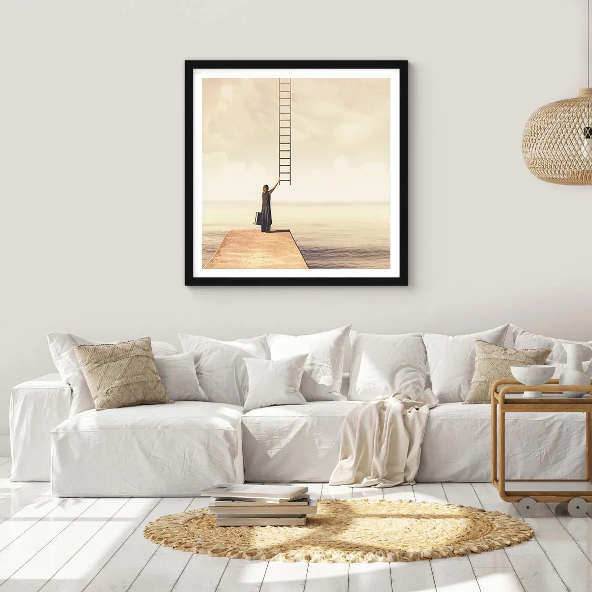 Poster in einem schwarzem Rahmen - Eine magische Reise - 30x30 cm