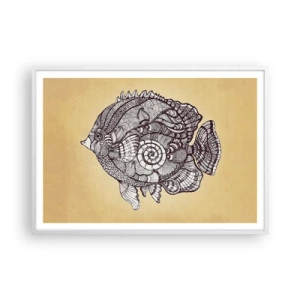 Poster in einem weißen Rahmen - Aus dem Ozean der Ornamente - 100x70 cm