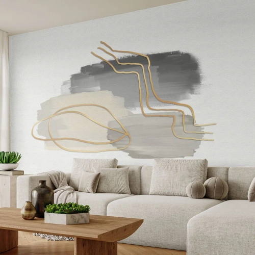 Fototapete Premium Sand - Dauer und Bewegung - Abstraktion, Stück, Gold - 150x105 cm