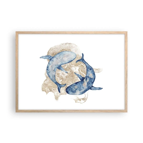 Poster in einem Rahmen aus heller Eiche - Freundschaft oder Liebe? - 70x50 cm