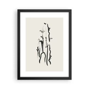 Poster in einem schwarzem Rahmen - Blühendes Kraut - 30x40 cm