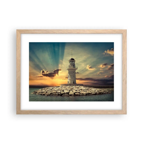 Poster in einem Rahmen aus heller Eiche - Licht - Gut - Schönheit - 40x30 cm