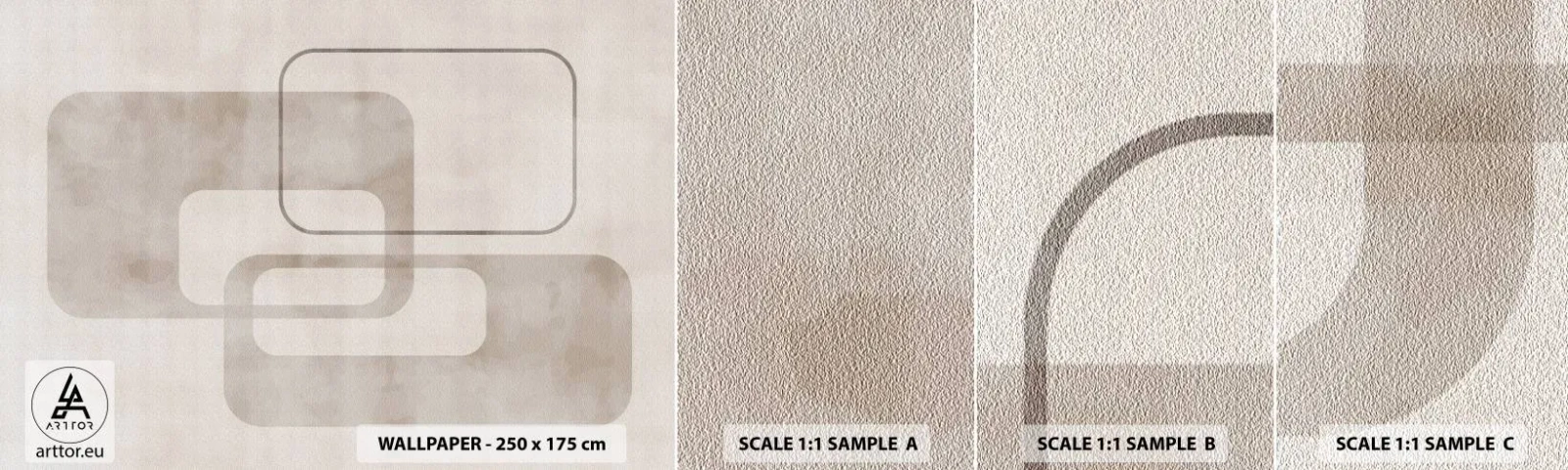 Fototapetenmuster Standard Eco - Geometrische Fuge - Formen, Minimalismus, Hell - 100x30 cm