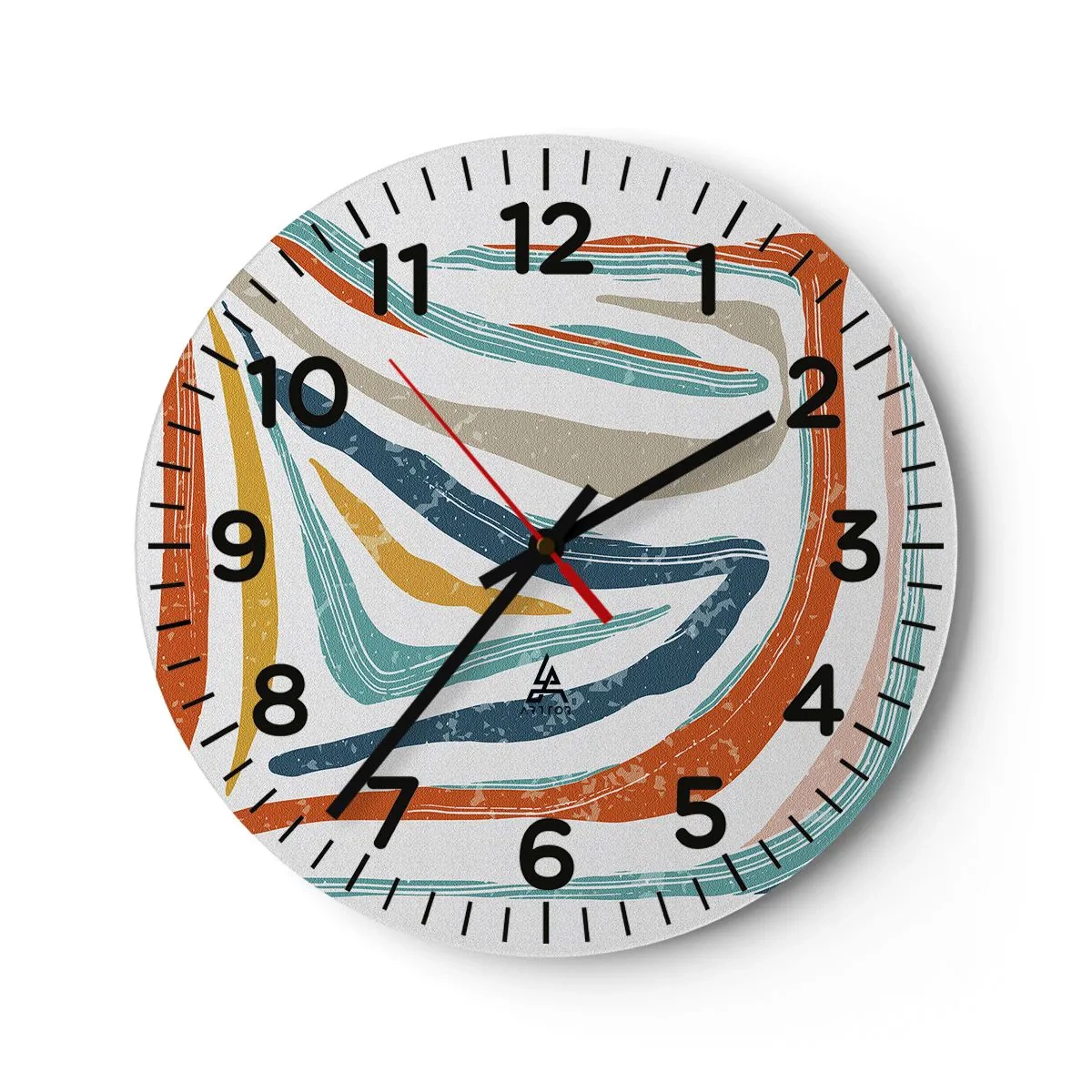 Wanduhr - Glasuhr - Abstraktion mit einem freundlichen Lächeln - 30x30 cm