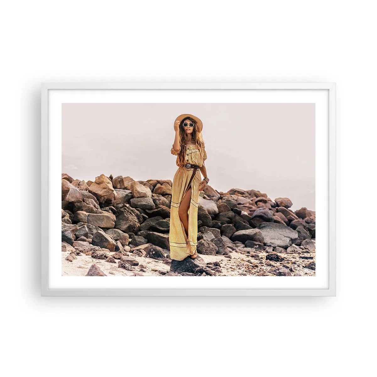 Poster in einem weißen Rahmen - Die Magie der Steine - 70x50 cm