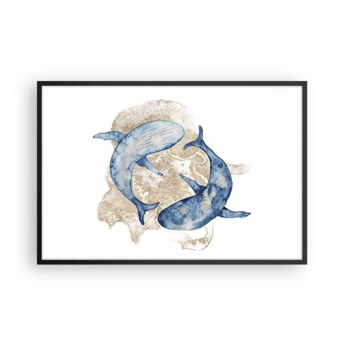 Poster in einem schwarzem Rahmen - Freundschaft oder Liebe? - 91x61 cm