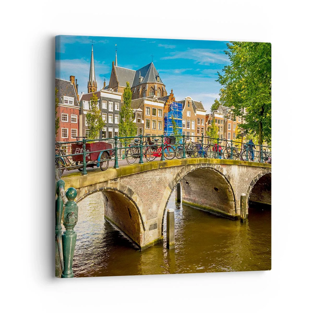 Bild auf Leinwand - Leinwandbild - Frühling am Kanal - 30x30 cm