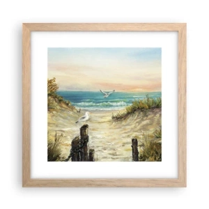 Poster in einem Rahmen aus heller Eiche - Windlose Abgeschiedenheit - 30x30 cm